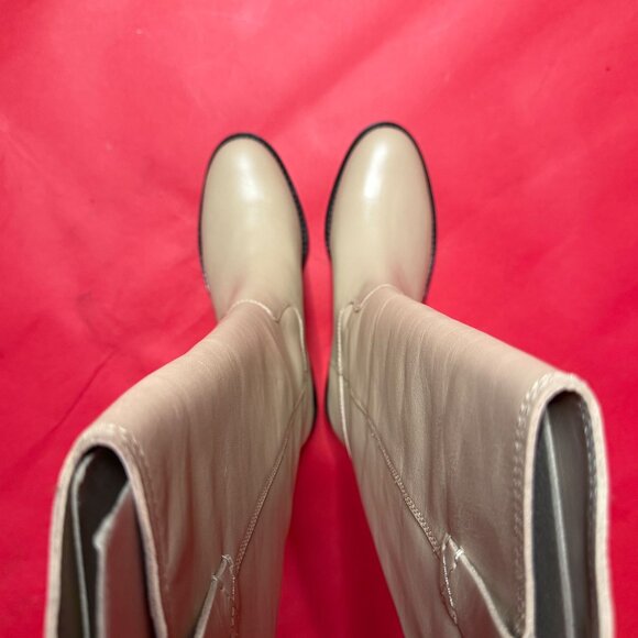 J.Crew Leather Riding Boots – Size 8.5 – Neutral Beige Classic Tall Boots - Picture 6 of 12